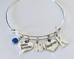 Perfect birthday gift for her who is turning 40. Amazon Com Personalized Daughter Gift Happy Birthday 40th Birthday Gift For Daughter Expandable Charm Bracelet Silver Adjustable Bangle Trendy Gift Forty 40 Birthstone Handmade