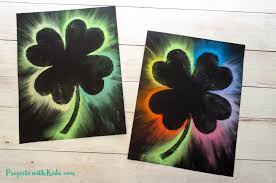 Now you are ready to color in your shamrock, four leaf clover. Make Brightly Colored Shamrock Art With Chalk Pastels Projects With Kids