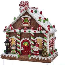 Amazon Com Kurt Adler Kurt S Adler 10 Inch Battery Operated Led Junction Gum Drop Gingerbread House T Gingerbread House Gingerbread Gingerbread House Cookies
