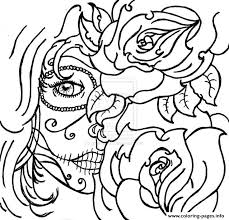 We have collected 40+ skull coloring page to print images of various designs for you to color. Sugar Skull Woamn Flowers Cool Coloring Pages Printable