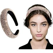 Amazon.com : Jaciya Rhinestone Headband Bling Sparkly Crystal Diamond  Headband Pink Hairband Fashion Padded Head Band for Girls Women Hair  Accessories : Beauty & Personal Care