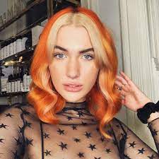 In Order To Get The Bright Orange Your Hair Must Be As Bright As The Front Two Pieces Trust The Process Orange Hair Dye Hair Color Orange Hair Styles