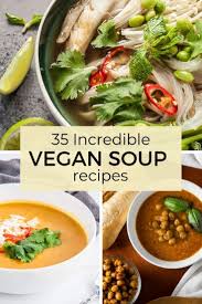 35 Best Vegan Soups Vegan Soup Recipes Vegetarian Recipes Healthy Vegan Pumpkin Soup