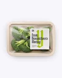 Plastic Tray With Broccoli Mockup In Tray Platter Mockups On Yellow Images Object Mockups