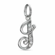 1 pendant + 1 chain with 1 exquisite gift box, prepared to treat yourself or present for your loves Cubic Zirconia Cursive J Charm In Sterling Silver Banter