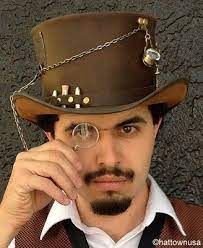 Attach A Monocle And Other Useful Things To The Hat Steampunk Mens Fashion Steampunk Hat Leather Top Hat