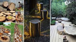Tendance organique dans cet intérieur ! 15 Superbes Facons De Decorer Votre Jardin Avec Des Troncs D Arbres