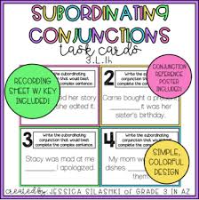 Subordinating Conjunctions Task Cards