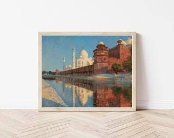 Taj Mahal Agra India 1875 Oil Painting | Fine Art Print - Etsy Canada