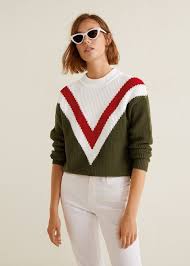 Uc Renkli Koton Kazak Kadin Mango Turkiye Sweaters For Women Sweaters Cotton Sweater