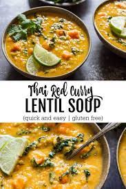 Thai Red Curry Lentil Soup Savory Lotus Recipe Curried Lentil Soup Lentil Recipes Red Curry Lentils