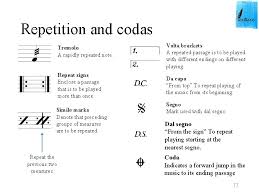 A repeat sign is sometimes combined with the first ending, which means repeat from the beginning, skip the first ending on the repetition, and proceed to the second ending. Introduction To Music Theory Shadi T Kalat And