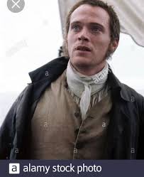 Who is the character in the Aubrey-Maturin series associated with the blue  dress?