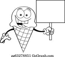 Ice cream cone clipart black and. Black And White Ice Cream Clip Art Royalty Free Gograph