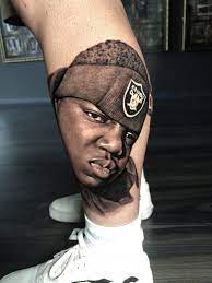Pin biggie smalls faith evans daughter on pinterest. Biggie Smalls Notorious Big Portrait Tattoo By Borislav Limited Availability At Redemption Tattoo Studi Notorious Big Tattoo Portrait Tattoo Revelation Tattoo