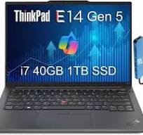 Lenovo - ThinkPad E14 14" WUXGA Laptop - Core i7 with 40GB RAM - 1TB SSD -  Backlit - Fingerprint Reader - Windows 11 Pro - Black
