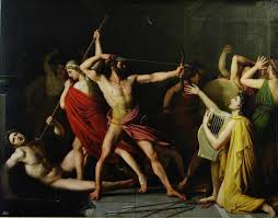 Odysseus And Telemachus Pursuing The Suitors Of Penelope 1812 Thomas Degeorge Http Hadrian6 Tumblr Com Mythology Art Greek And Roman Mythology Art