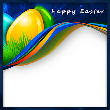Two easter borders with easter eggs and spring flowers vector. Free Happy Easter Borders Border Clipart
