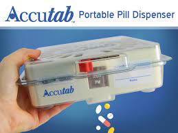 Accutab Portable Pill Dispenser Pill Dispenser Pill Automatic Pill Dispenser