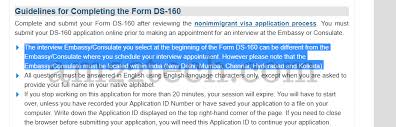 Change Us Embassy After Filling Ds 160 For Visa Stamping Usa
