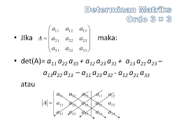 Tentukan determinan matriks 2x2 ini. Determinan Matriks Ordo 3 3 Ppt Download