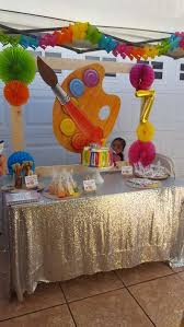 Art Painting Birthday Party Ideas Photo 16 Of 19 Art Birthday Party Painting Birthday Party Art Themed Party