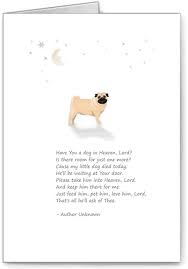 Pug Dog Sympathy Card Male Little Dog In Heaven Poem Dog Heaven Dog Sympathy Miss My Dog