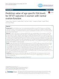 Pdf Predictive Value Of Age Specific Fsh Levels For Ivf Et