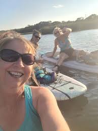 Relaxing day of kayaking with friends