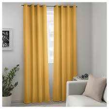 Majgull Rideaux Occultant 2 Pieces Avec Oeillets Jaune Jaune Ikea Rideau Occultant Rideaux Ikea