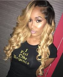 Black And Blonde Ombre Weave Pin By Blackgirlsvault On Hairspiration Hair Styles Curly Hair Styles Weave Hairstyles