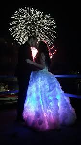 Add Lights To Your Wedding Dress This Dress Was Embellished Etsy Rainbow Wedding Dress Light Up Dresses Smart Party Dresses