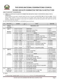 When will colleges receive my score report? Revised Kcpe Timetable 2020 Dates And Subjects Kcsepdf Co Ke