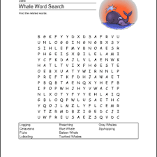 Find the whale puzzle answer. Whales Word Search Vocabulary Crossword And More