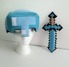 The only items i would really avoid with your first diamonds are the jukebox, firework star, and diamond hoe. Minecraft Inspired Diamond Helmet Sword By Feltmaede On Etsy Minecraft Toys Minecraft Crafts Minecraft Birthday
