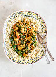 Garnish with cilantro sprigs, if desired. Moroccan Style Wild Gulf Shrimp With Spinach Over Couscous Monahan S Seafood Market Fresh Whole Fish Fillets Shellfish Recipes Catering Lunch Counter Ann Arbor Michigan