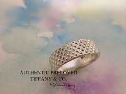 Vintage ruby cocktail ring 11 carat platinum art deco antique $885.00. Excellent Preloved Tiffany Co Mens Diamond Point Wide Ring Silver