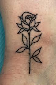 Pin By Caitlyn Snyder On Tattoos Small Rose Tattoo Rose Outline Tattoo Pretty Skull Tattoos