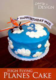 The tail end of the plane rested on the cake board. Airplane Cake