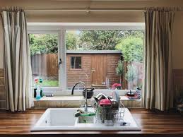 kitchen curtains above the sink