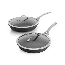 Calphalon Contemporary Non Stick 2 Piece Fry Pan Set With Lids Crate And Calphalon Contemporary Fry Pan Set Calphalon