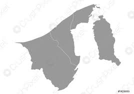 Brunei bordering countries brunei is lacated in southeastern asia. Brunei Darussalam Karte Hoch Detaillierte Karte Von Brunei Darussalam Auf Stock Vektorgrafi Crushpixel
