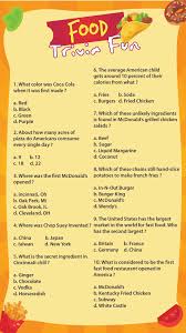 If you can answer 50 percent of these science trivia questions correctly, you may be a genius. 7 Best Printable Food Trivia Questions Printablee Com