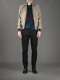 Gucci Logo Print Bomber Jacket In Gold Metallic For Men Lyst Think about it, in our shop, we are providing various kinds of outerwear mens jackets and they are all qualified and cheap. logo print bomber jacket