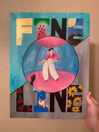Harry Styles Fine Line Painting Mini Canvas Art Harry Styles Drawing Painting Art Projects