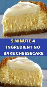 5 Minute 4 Ingredient No Bake Cheesecake Ingredients 1 Can Of Sweetened Condensed Easy Cheesecake Recipes Cream Cheese Recipes Dessert Milk Recipes Dessert