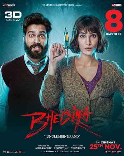New Poster of #Bhediya .. Film is releasing on 25th November !!  #VarunDhawan #KritiSanon