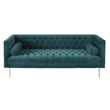 3 Sitzer Sofa Mit Samtbezug Grun Green Velvet Sofa Velvet Sofa Sofa