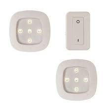 white wireless remote control led puck