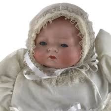 Antique 8-1/2" Gebruder Heubach Doll Bisque Bonnet Head Germany Composition  Body